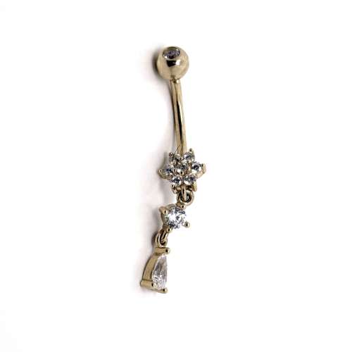 14k gold belly piercing